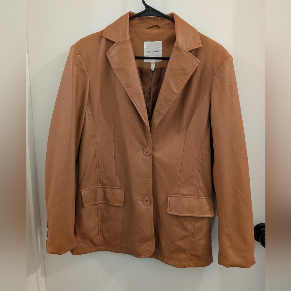 Faux Leather Blazer